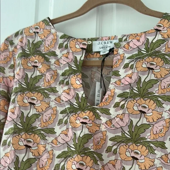 2 NWT Jcrew/Liberty of London size M Floral Pink and Green Women's Top - Picture 9 of 11